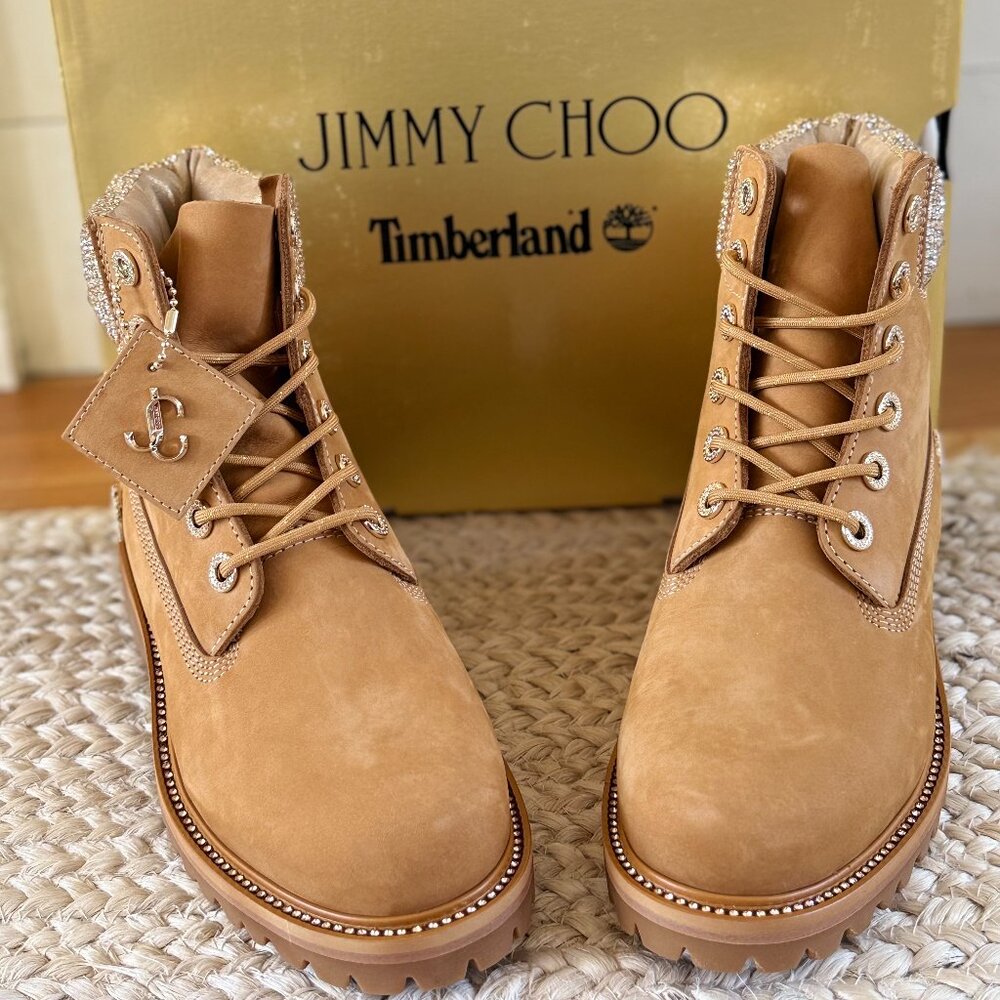 Timberland 6" Boot Jimmy Choo Premium Wheat Swarovski Crystal (Women's)